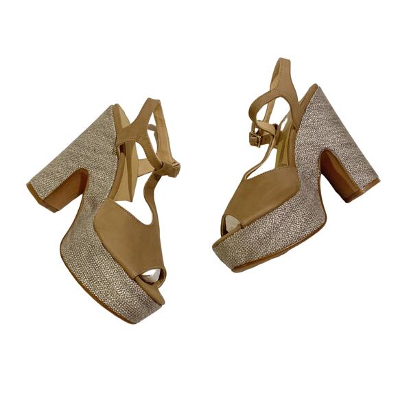 Anthropologie Glitz T-Strap Platform Sandals NWT US 8 EU39 - Picture 4 of 11